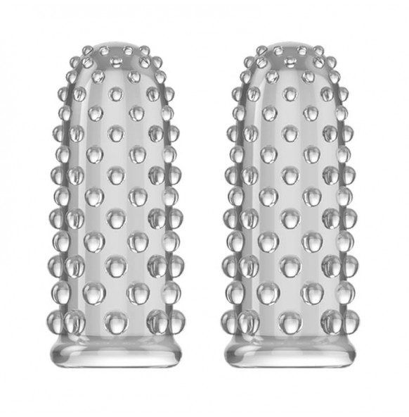 PLEASE ME - Fingertip Orgasm G-Spot Stimulator Magic Finger Sleeve (Full Set 2 Pieces - Transparent)